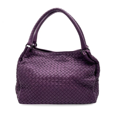 BOTTEGAVENETA ボッテガヴェネタ パラシュート ハンドバッグ
肩掛け イントレチャート ラムレザー パープル ユニセックス
【中古】