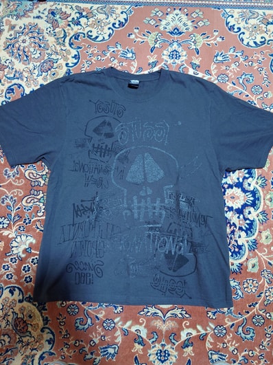 Stussy Skulls Tee Pigment Dyed "Faded Black"