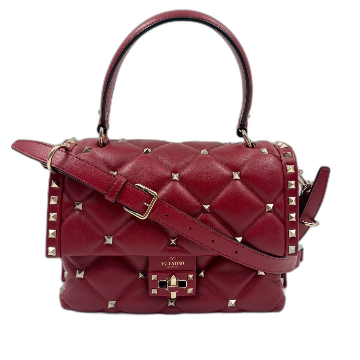 ヴァレンティノ VALENTINO キャンバススタッズ  2WAY, スタッズ ハンドバッグ【中古】