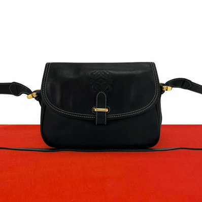 LOEWE ロエベ アナグラム ロゴ レザー ショルダーバッグ ブラック
25545