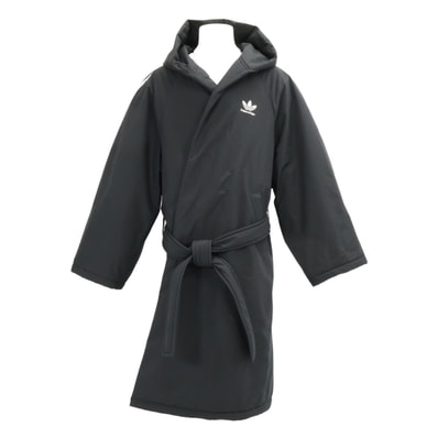 バレンシアガ xadidas アディダス【美品/国内正規】728301 スリーライン ベルト付 中綿入り フーディ ロング L