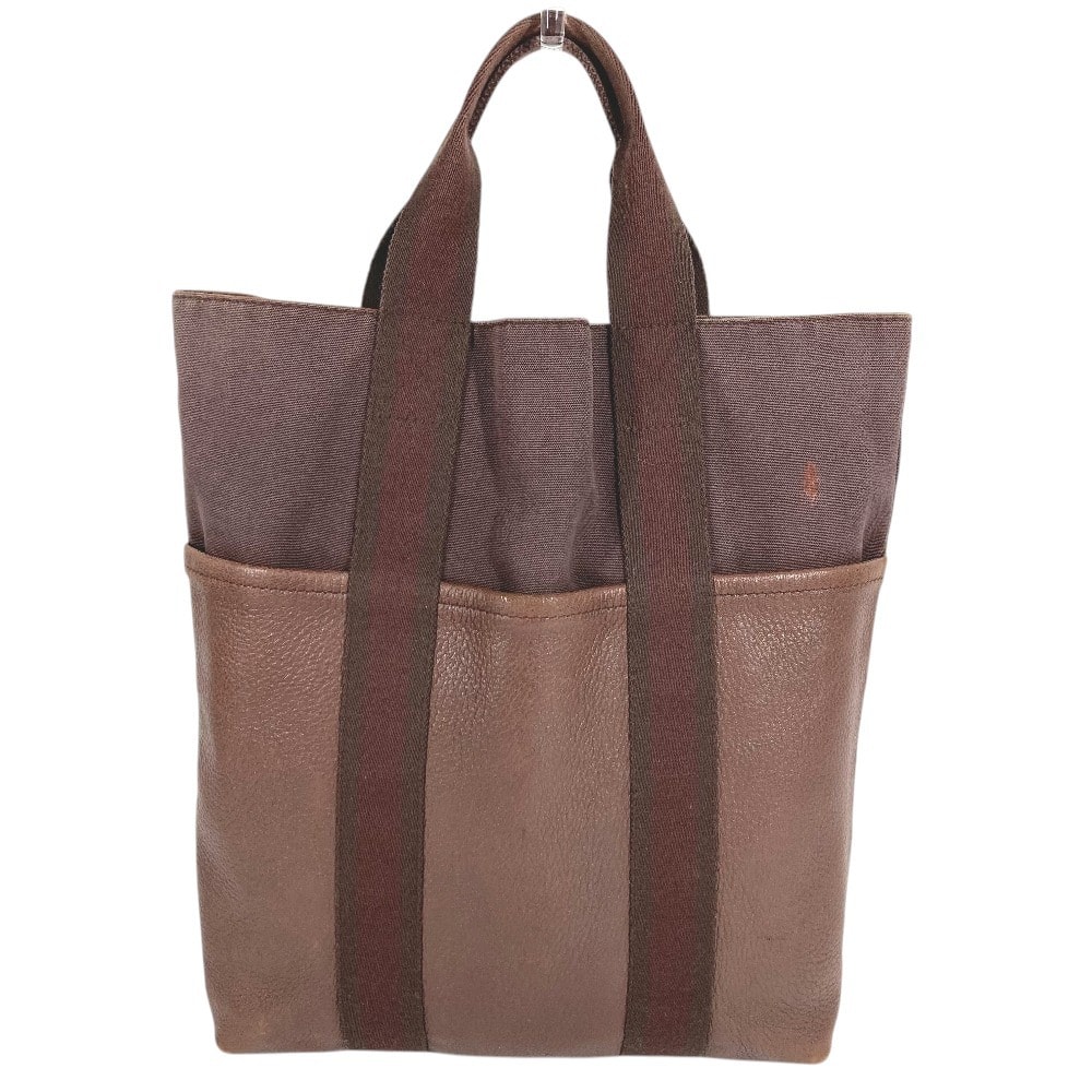 エルメス HERMES フールトゥ カバス ハーフレザー カバン トートバッグ ハンドバッグ レザー/キャンバス ブラウン