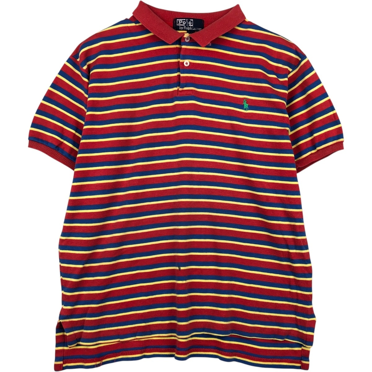 古着 ラルフローレン Ralph Lauren POLO by Ralph Lauren マルチボーダー 半袖 ボーダー ポロシャツ メンズL相当/eaa635203