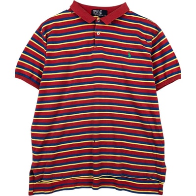 古着 ラルフローレン Ralph Lauren POLO by Ralph Lauren マルチボーダー 半袖 ボーダー ポロシャツ メンズL相当/eaa635203