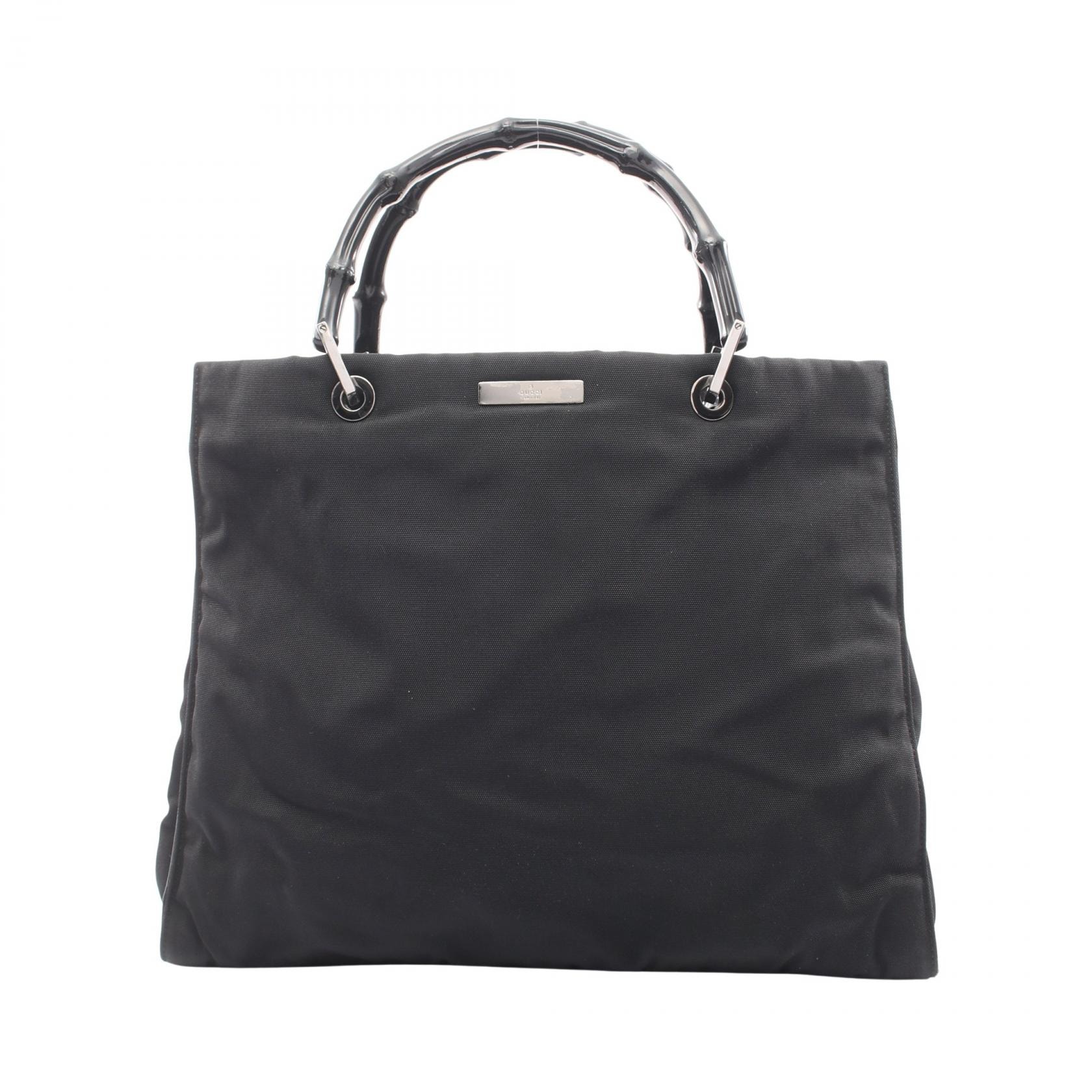グッチ GUCCI バンブー トートバッグ バッグ ナイロン レディース ブラック系 002・1010 【中古】