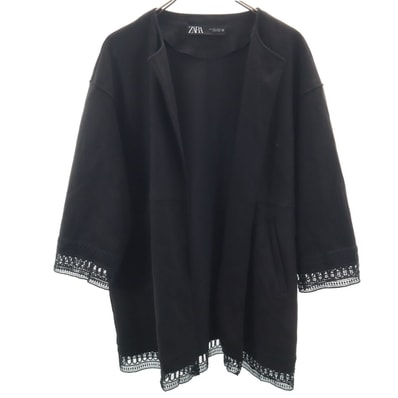 ZARA ザラ フェイクスエード ジャケット S ブラック