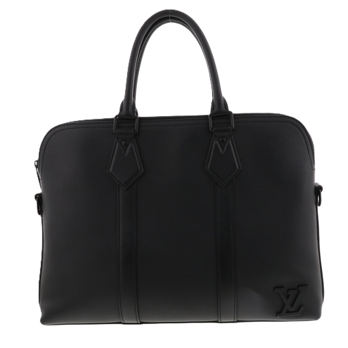 【値下げ】  LOUIS VUITTON ルイ・ヴィトン テイクオフ ブリーフケース LVアエログラム ビジネスバッグ M59159 レザー ブラック メンズ【中古】