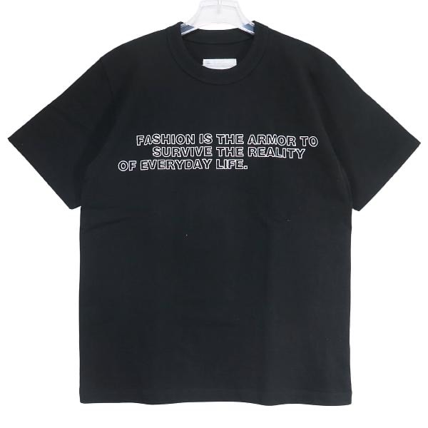 sacai サカイ GRAPHIC EMBROIDERY T-Shirt 24-0894S グラフィック エンブロイダリー Tシャツ ブラック 黒 ショートスリーブ クルーネック カットソー 半袖 サイズ3