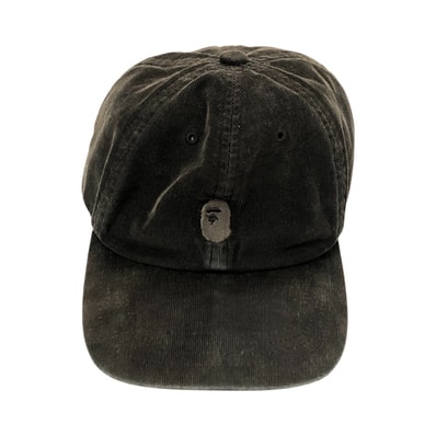 □□A BATHING APE アベイシングエイプ 帽子 コーデュロイキャップ SIZE F オリーブ