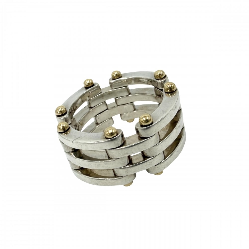 TIFFANY&Co. ティファニー 指輪 ゲート リング ジュエリー アクセサリー Au750 18金YG K18イエローゴールド シルバー925 約12.5号 レディース 約11.8g【中古品】