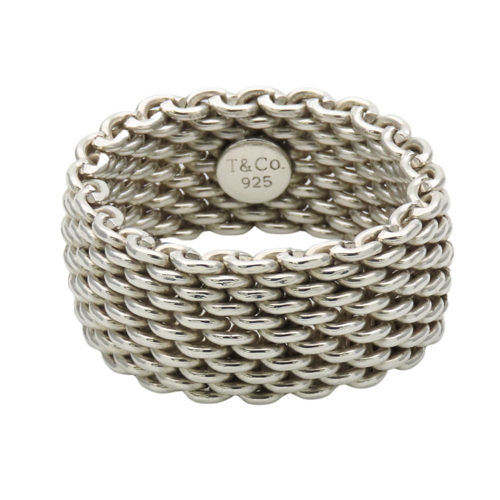 【中古】 ティファニー リング・指輪 サマセット シルバー925 約9.0g シルバー メッシュ 人気 アクセサリー レディース 女性 TIFFANY&Co.