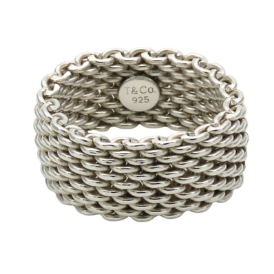 【中古】 ティファニー リング・指輪 サマセット シルバー925 約9.0g シルバー メッシュ 人気 アクセサリー レディース 女性 TIFFANY&Co.