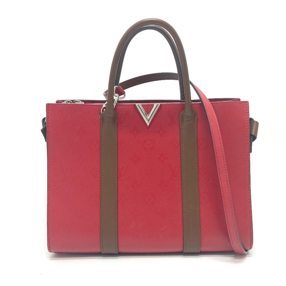 ルイヴィトン LOUIS VUITTON ヴェリートートMM M42889 モノグラム 2WAY トートバッグ レザー レッド