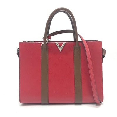 ルイヴィトン LOUIS VUITTON ヴェリートートMM M42889 モノグラム 2WAY トートバッグ レザー レッド