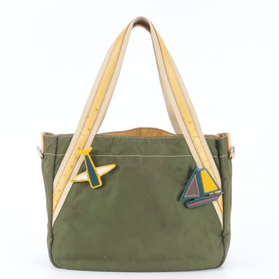 ■美品 プラダ テスート ナイロンオーストリッチトート バッグ