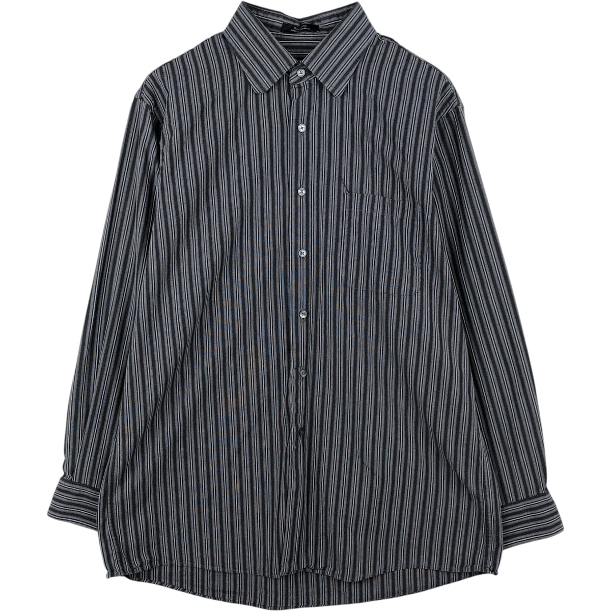 古着 90~00年代 カルバンクライン Calvin klein マルチストライプ 長袖 コットンストライプシャツ メンズL相当/eaa622278