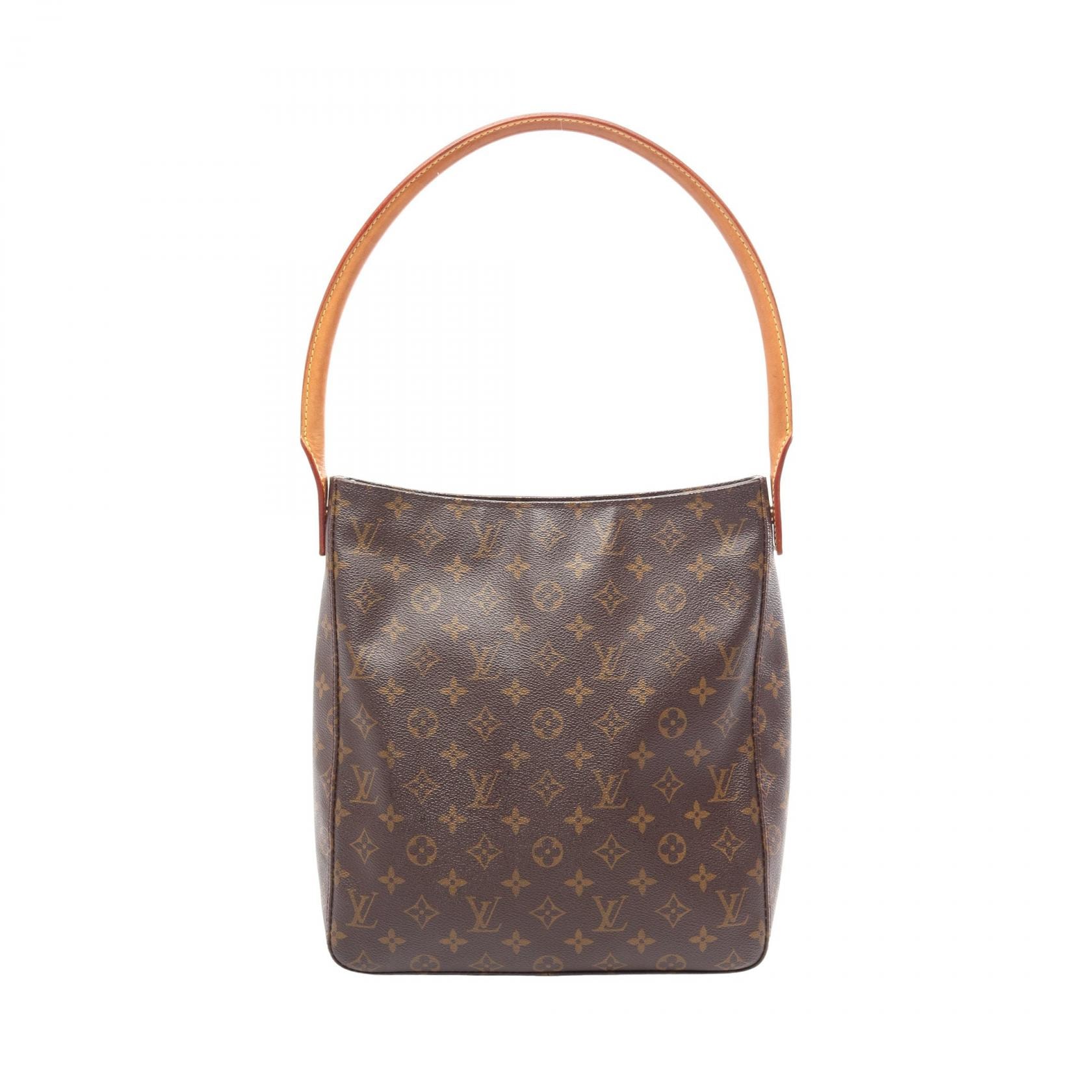ルイ・ヴィトン LOUIS VUITTON ルーピングGM ショルダーバッグ バッグ PVCコーティングキャンバス レザー モノグラム レディース ブラウン系 M51145 【中古】