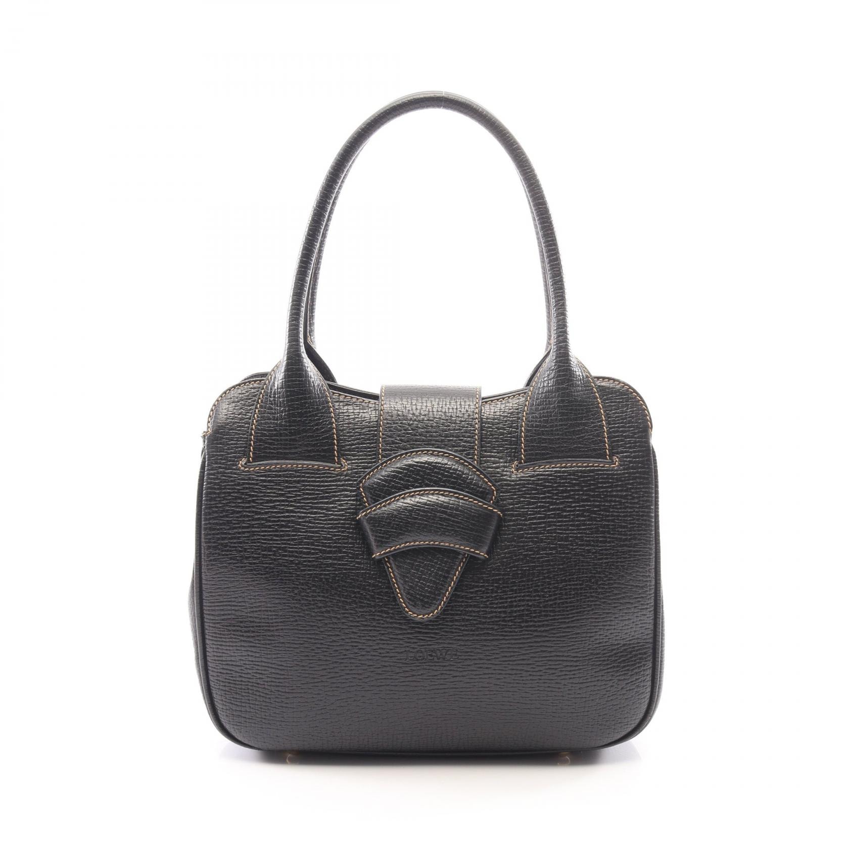 ロエベ LOEWE バルセロナ ショルダーバッグ バッグ レザー レディース ブラック系 【中古】