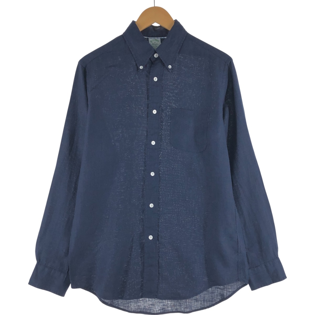 古着 ブルックスブラザーズ Brooks Brothers Est.1818 MILANO 長袖 リネン ボタンダウンシャツ メンズM相当/eaa533479