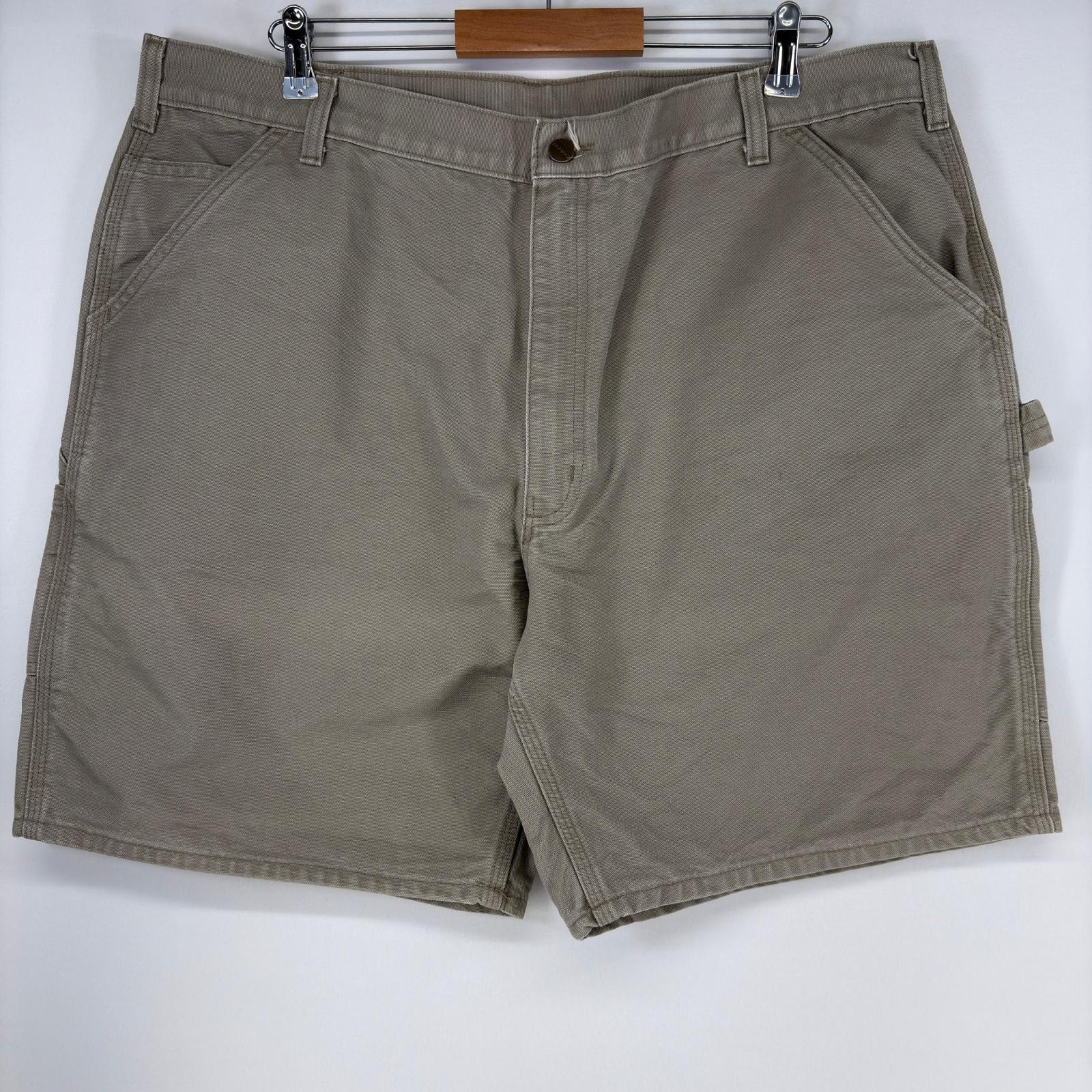 古着 カーハート Carhartt ダック ショートパンツ ペインター ワンポイント ワーク ハーフパンツ 大きいサイズ w42 ベージュ メンズ