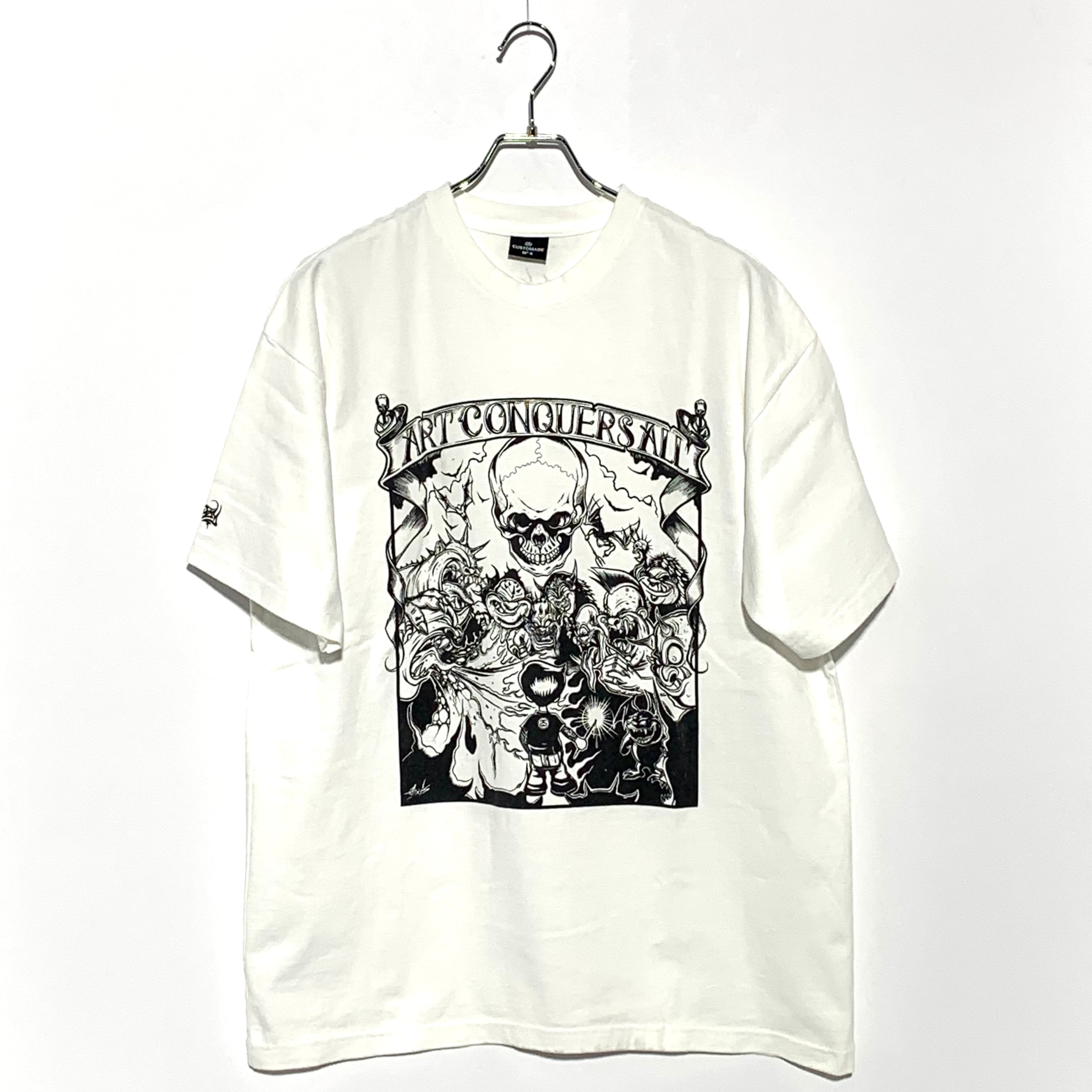 STUSSY×AXIS CUSTOMADE ART CONQUERS ALL  TEE White