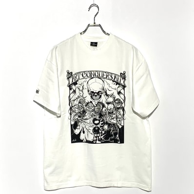 STUSSY×AXIS CUSTOMADE ART CONQUERS ALL TEE White