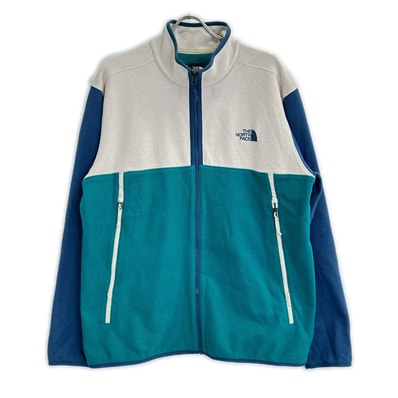 ノースフェイス ベージュ×グリーン グレイシャー アルパイン フリースジャケット XL