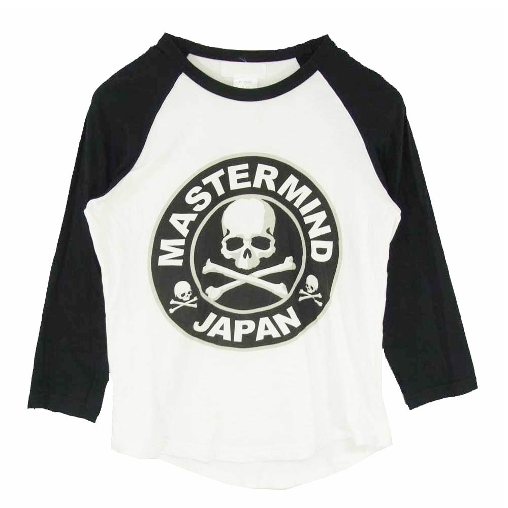 mastermind JAPAN マスターマインドジャパン MY-TS55-020 サークル スカル プリント 七分丈 ラグラン Tシャツ ブラック系 オフホワイト系 S【中古】