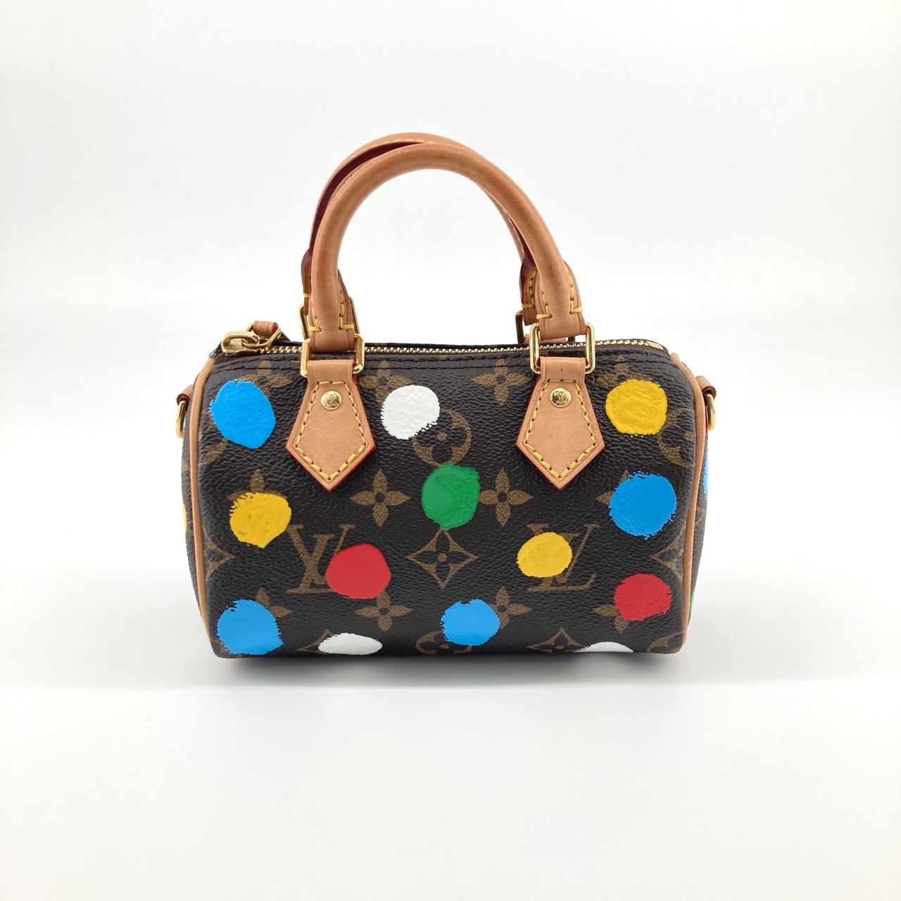 LOUIS VUITTON(ルイ・ヴィトン) ×草間彌生コラボ ナノ スピーディー モノグラムキャンバス 2WAY M81979 ショルダーバッグ ブラウン×マルチカラー