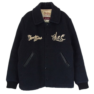 TENDERLOIN テンダーロイン スタジャン STJ-11009 × HIDE AND SEEK ハイドアンドシーク ロド刺繍 ウール スタジャン ブルゾン ジャケット ブラック系 S【中古】