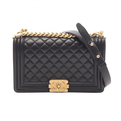 シャネル CHANEL ボーイシャネル ショルダーバッグ バッグ ラムスキン(羊革) レディース ブラック系 A67086 【中古】