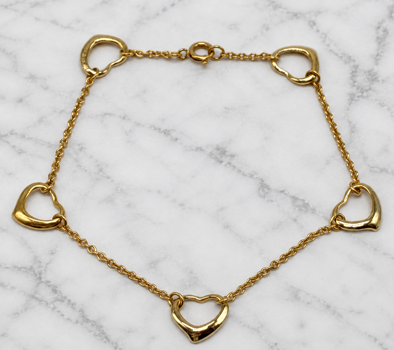 ティファニー  TIFFANY & CO ブレスレット オープンハートブレスレット 腕回り 約17.5cm K18 イエローゴールド) オープンハートブレスレットレディース 