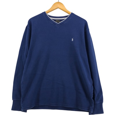 古着 ラルフローレン Ralph Lauren POLO RALPH LAUREN Vネック サーマルロンT ワッフル メンズXL相当/eaa568649