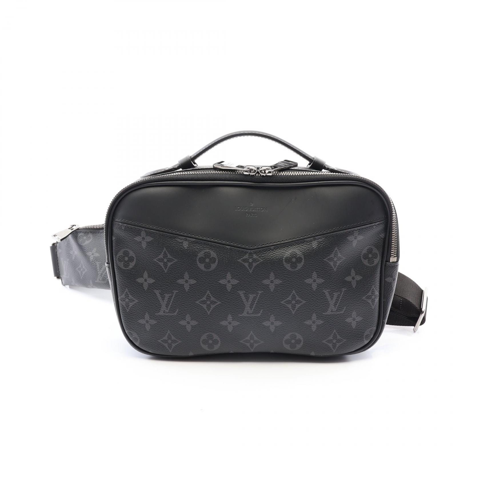 ルイ・ヴィトン LOUIS VUITTON バムバッグ モノグラムエクリプス ウエストバッグ ボディバッグ バッグ PVCコーティングキャンバス レザー メンズ ブラック系 M42906 【中古】