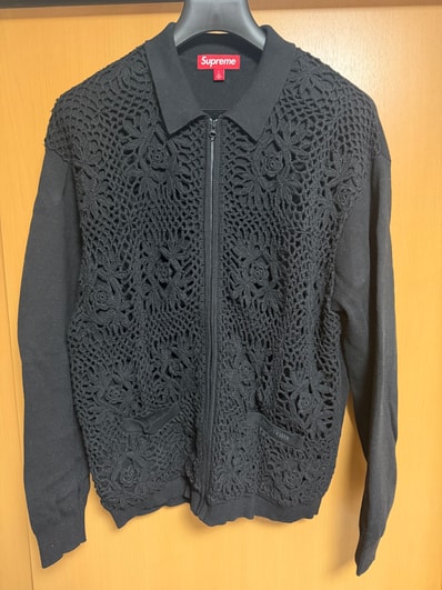 Supreme Crochet Zip Up Cardigan "Black"