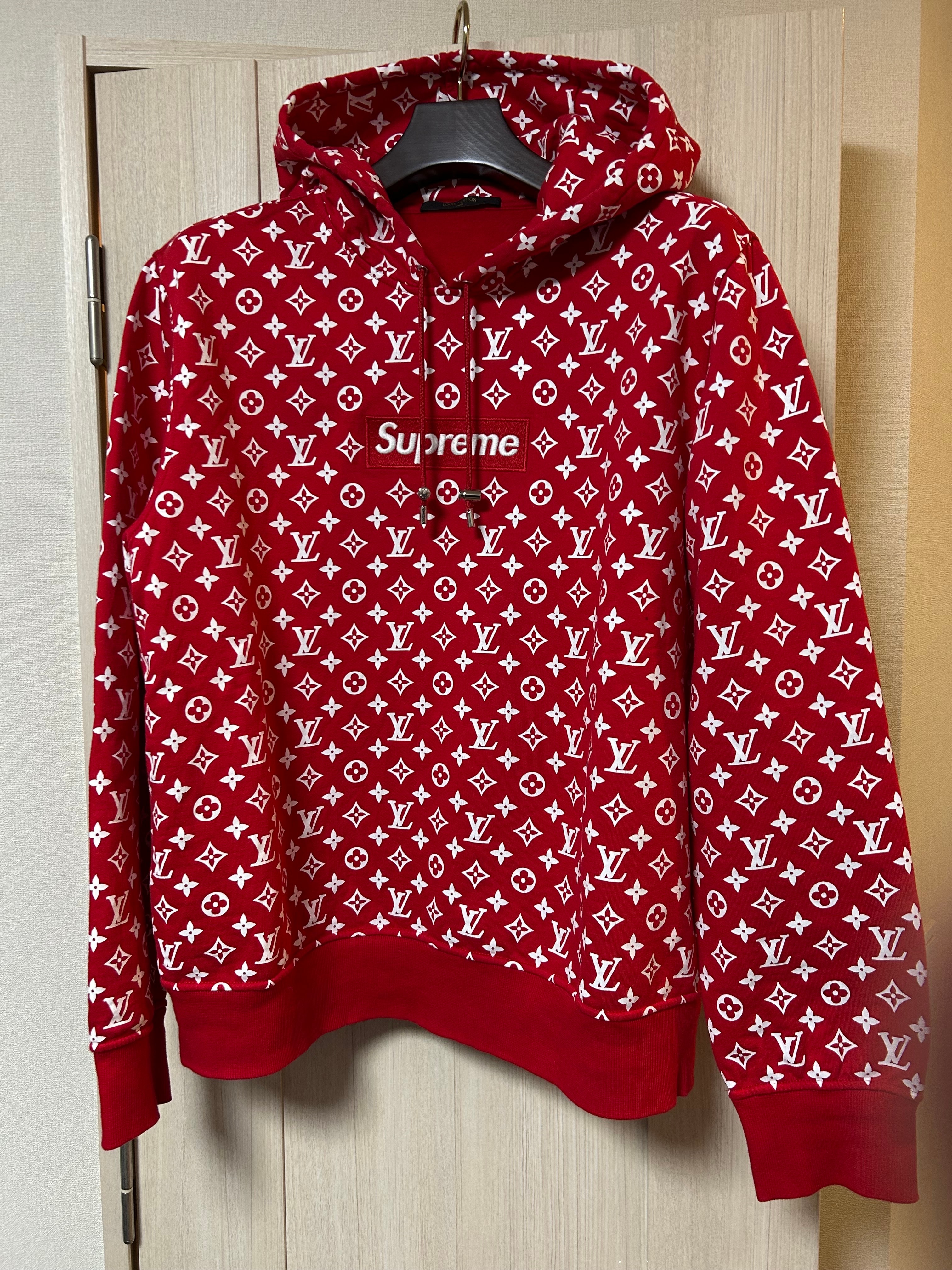 Supreme / Louis Vuitton Box Logo Hooded Sweatshirt "Red"