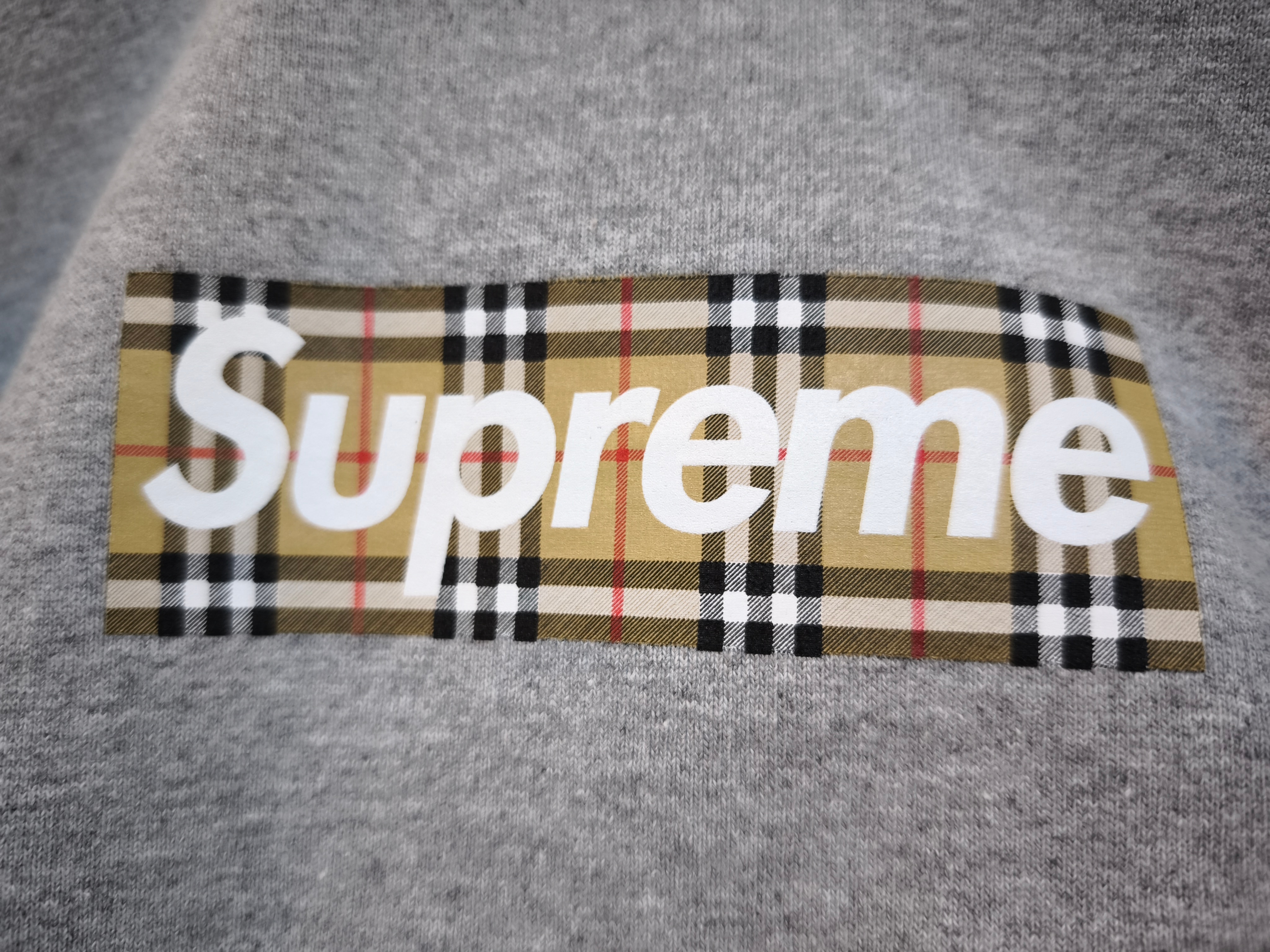 シュプリーム バーバリー ボックス ロゴ フーディー スウェットシャツ "ヘザー グレー"