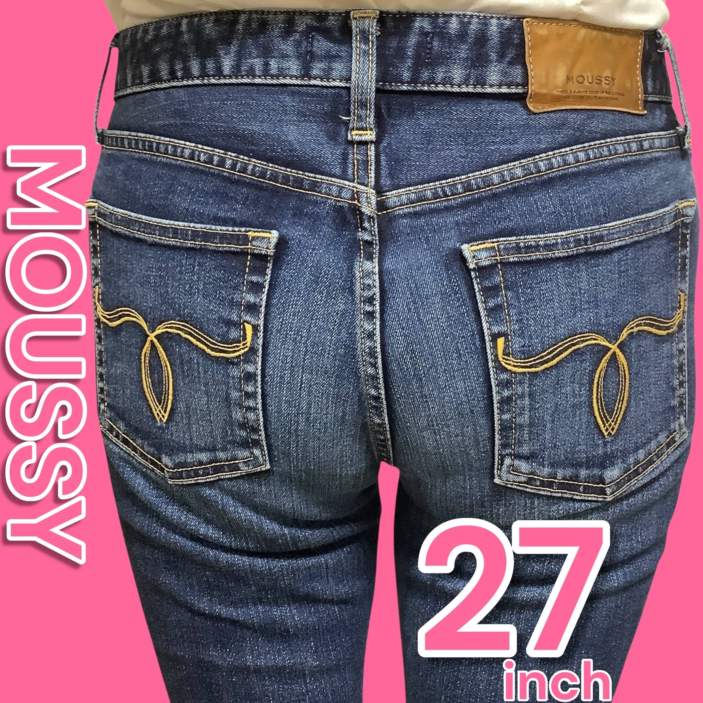 MOUSSY WF Rebirth embroidery SKINNY 27 マウジー ジーンズ デニム スキニー y2k