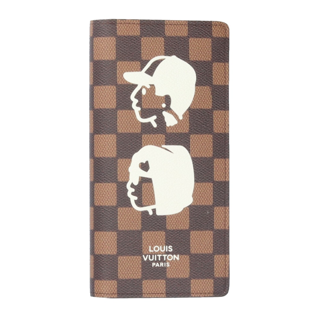 ルイヴィトン ファレル・ウイリアムス/NIGOコラボ ポルトフォイユ・ブラザ ダミエ 長財布 N40780 ユニセックス LOUIS VUITTON  中古
