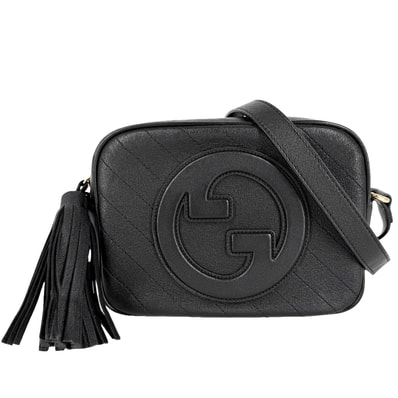 GUCCI グッチ ショルダーバッグ ブロンディ インターロッキングG 肩掛け 斜め掛け 742360 レザー ブラック 黒 ゴールド金具 レディース【中古品】