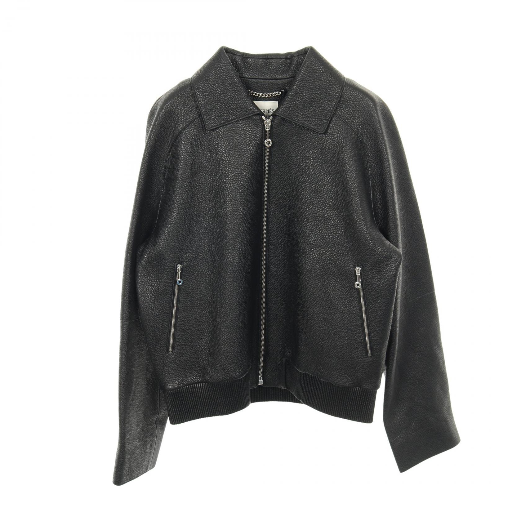 エルメス HERMES ブルゾン 衣料品 アウター レザー メンズ ブラック系 【中古】