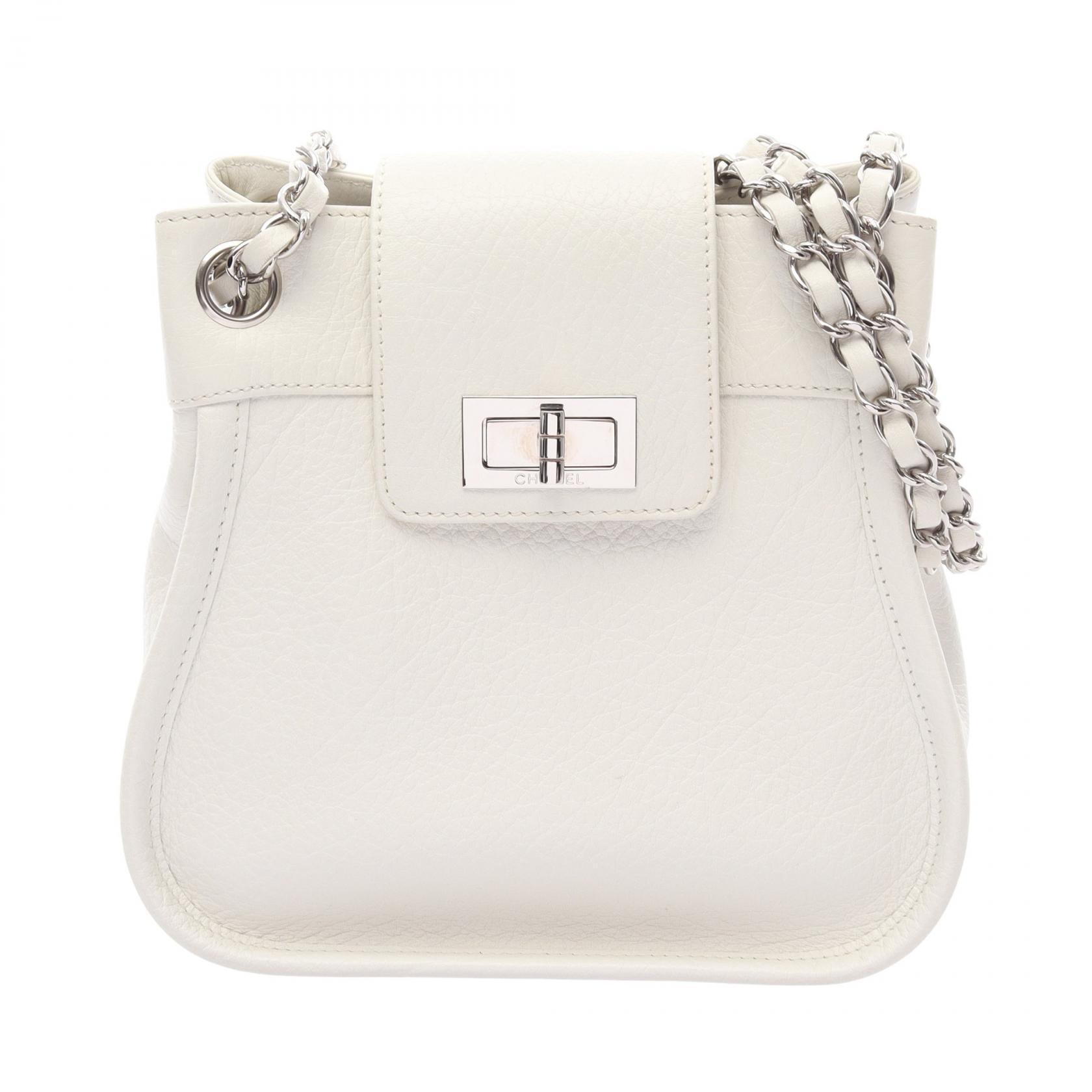 シャネル CHANEL 2.55 ショルダーバッグ バッグ レザー レディース ホワイト系 【中古】