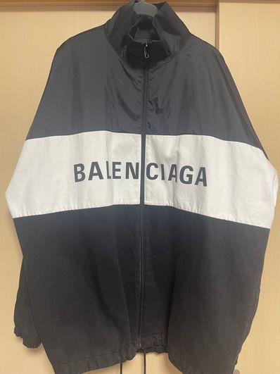 BALENCIAGA Logo Nylon Denim Track Jacket "Black"