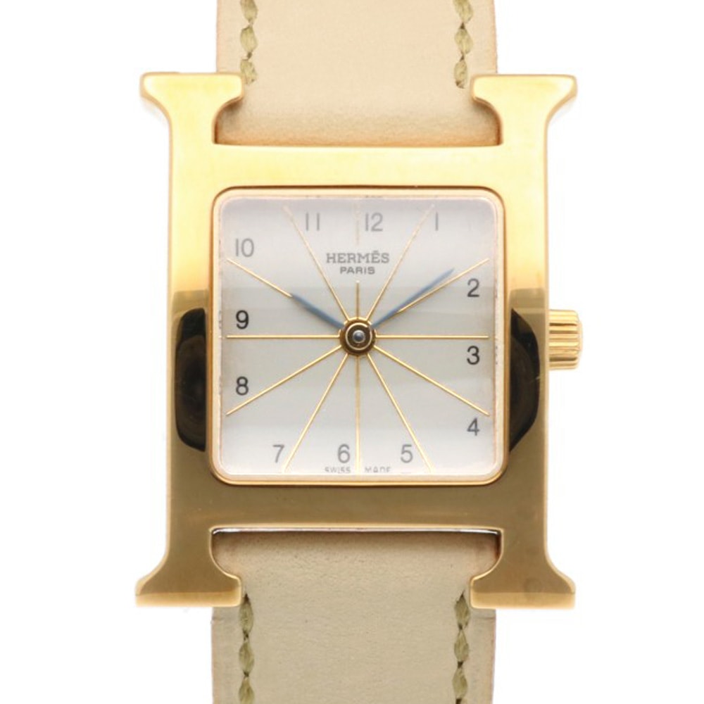 エルメス Hウォッチ 腕時計 時計 GP HH1.201 クオーツ レディース 1年保証 HERMES 中古
