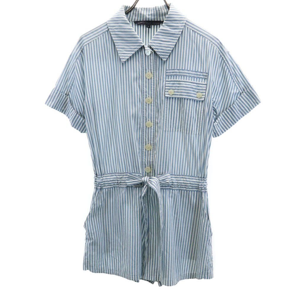 MARC BY MARC JACOBS マークバイマークジェイコブス ストライプ 半袖 オールインワン 4 ブルー系