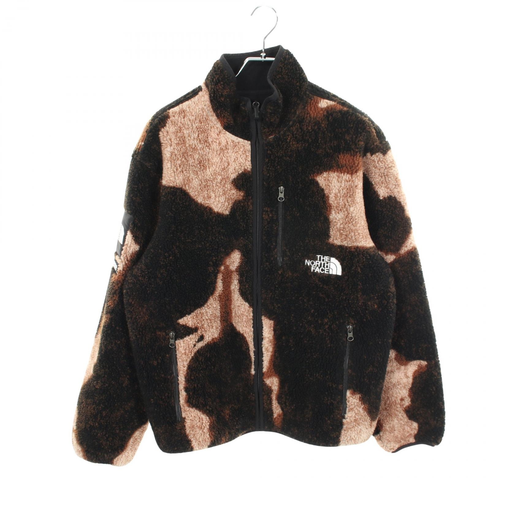 Supreme x The North Face Bleached Denim Print Fleece Jacket "Black"