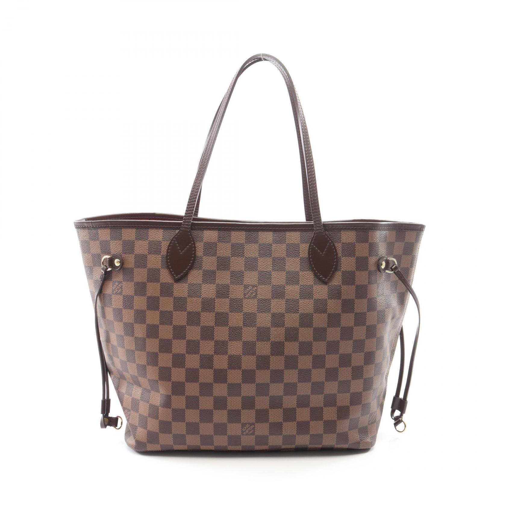 ルイ・ヴィトン LOUIS VUITTON ネヴァーフルMM トートバッグ バッグ PVCコーティングキャンバス レザー ダミエ エベヌ レディース ブラウン系 N51105 【中古】