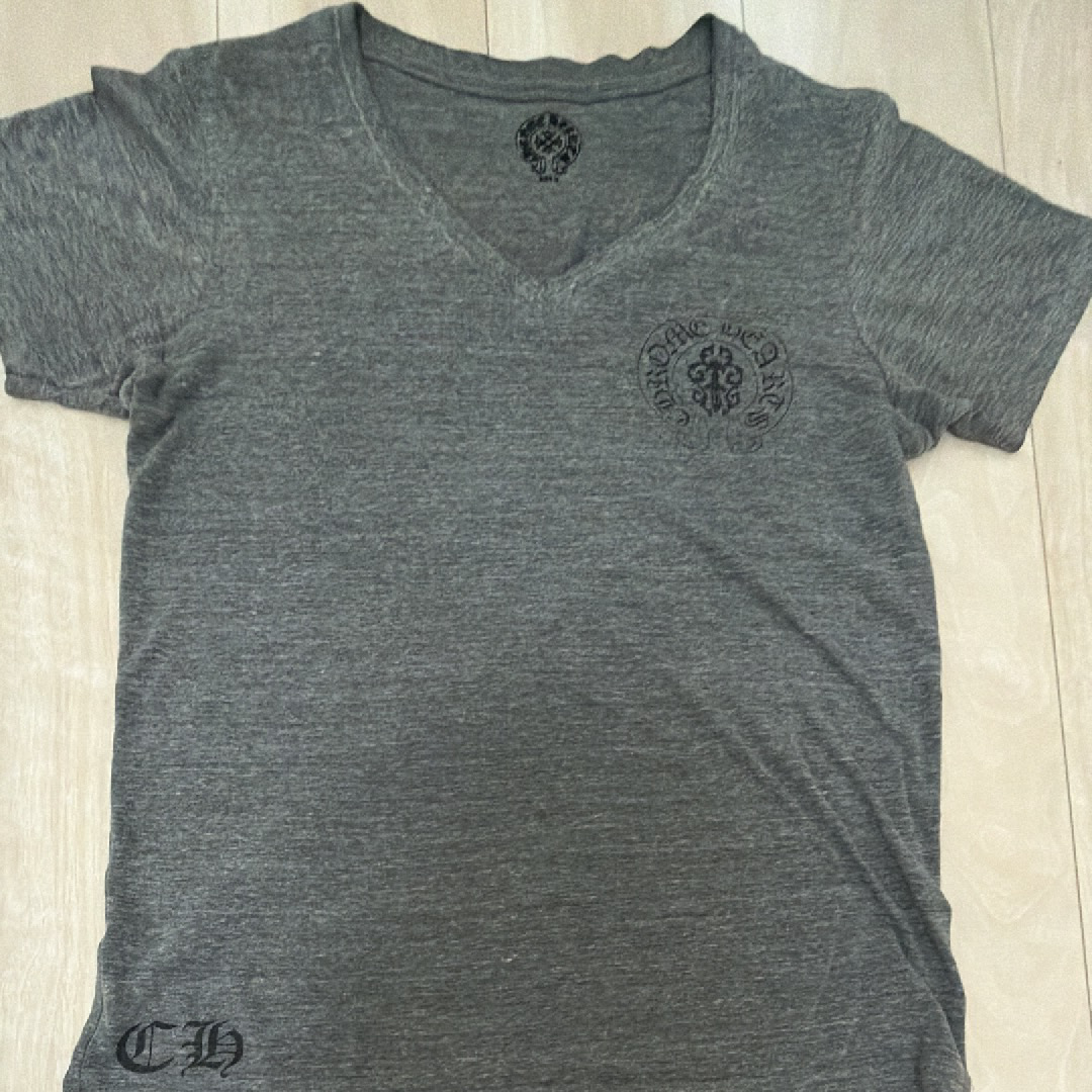 B (目立った傷や汚れなし)】Chrome Hearts グレー Vネック Tシャツ Mの