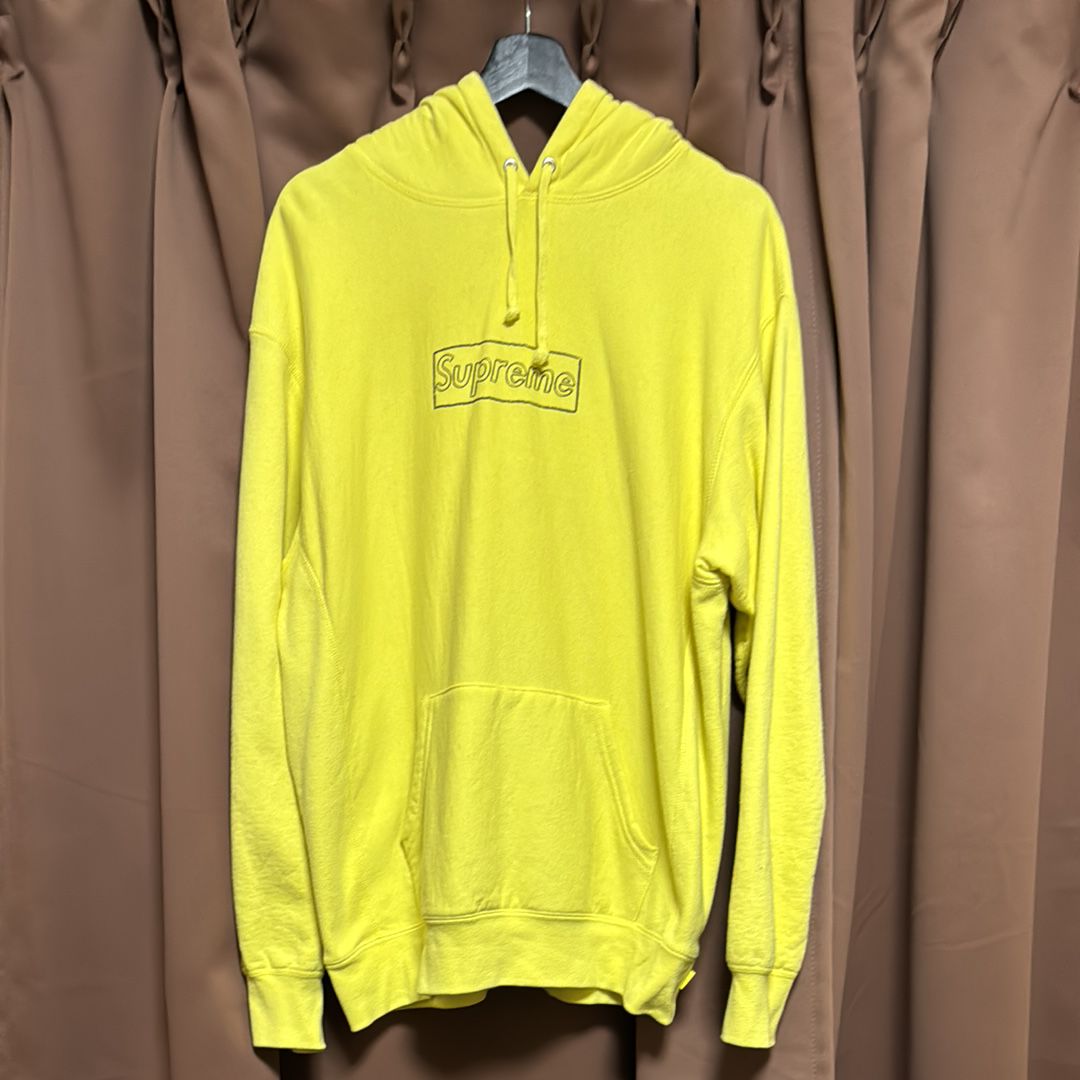 Supreme KAWS Chalk Logo Hooded Sweatshirt "Light Lemon"(2021)