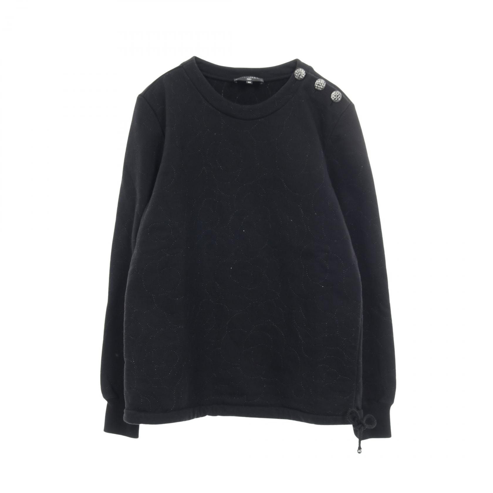 シャネル CHANEL ココマークボタン カメリア スウェット 衣料品 トップス コットン レディース ブラック系 【中古】